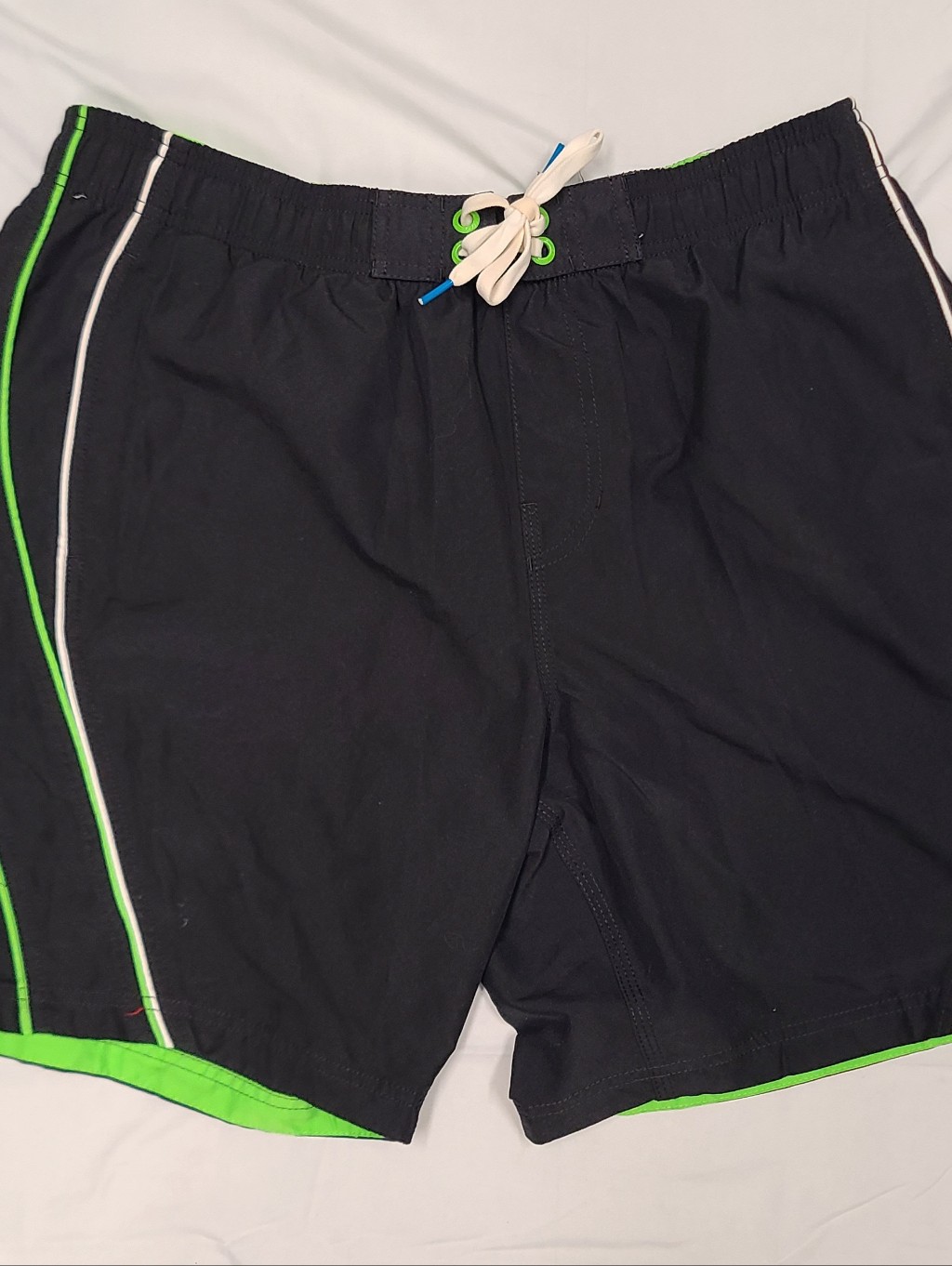 Speedo Black Swim Shorts With Neon Green Trim